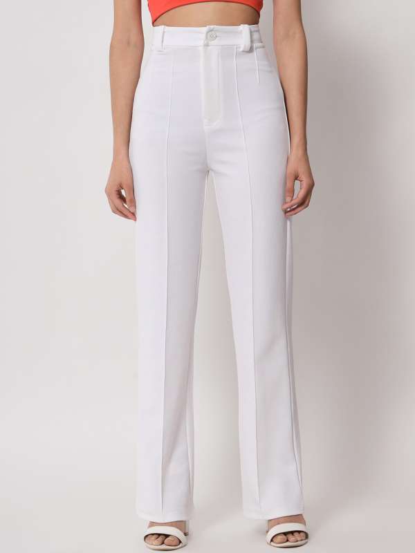 Rayna  White Tailored Tapered Trousers  Womens Trousers  Miss G Couture