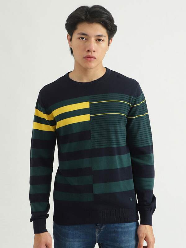 United Colors of Benetton Knitted Sweater check pattern casual look Fashion Sweaters Knitted Sweaters 