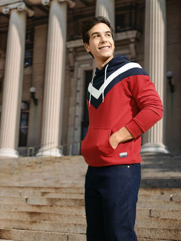 Navy blue cheap and red sweatshirt