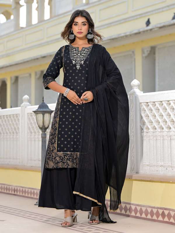 Black Kurtas Ethnic Skirt Buy Black Kurtas Ethnic Skirt online in India