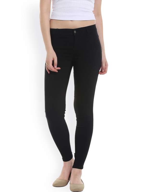 black jeggings myntra