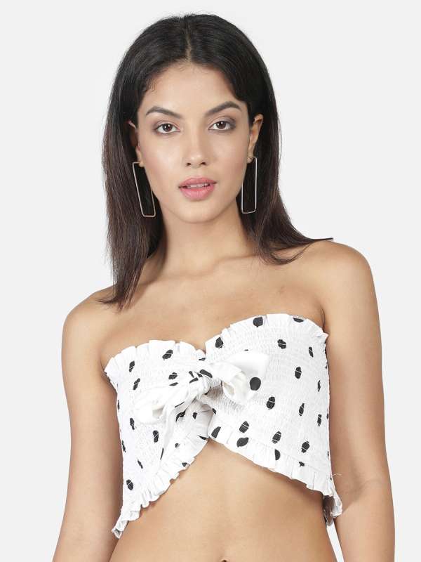 Buy White Strapless Top Online In India -  India