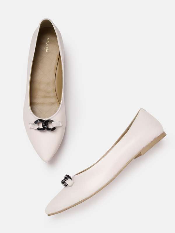 Off white ballet flats sales