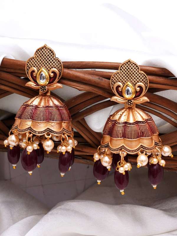 Maroon Earrings Buy Trendy Maroon Earrings Online in India Myntra