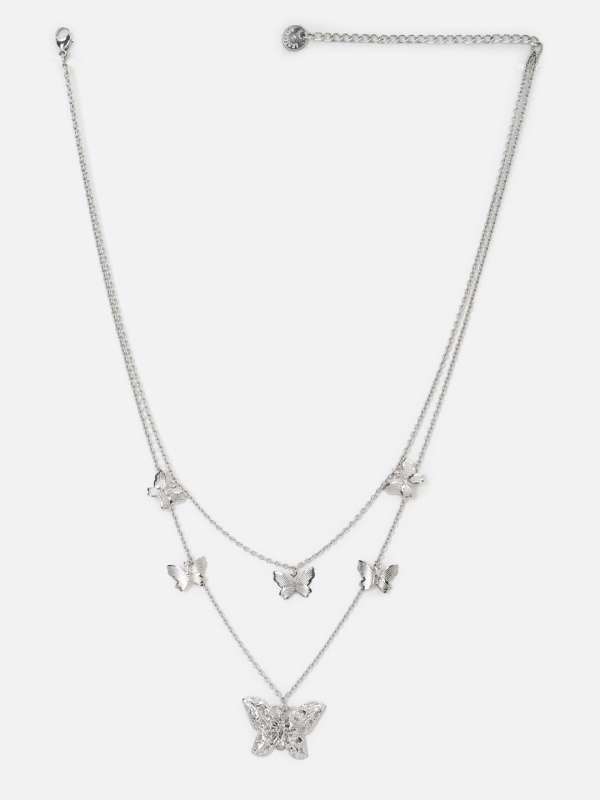 Forever 21 silver necklaces discount