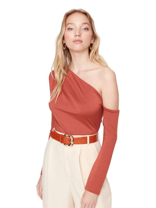 One shoulder tops 2025 myntra