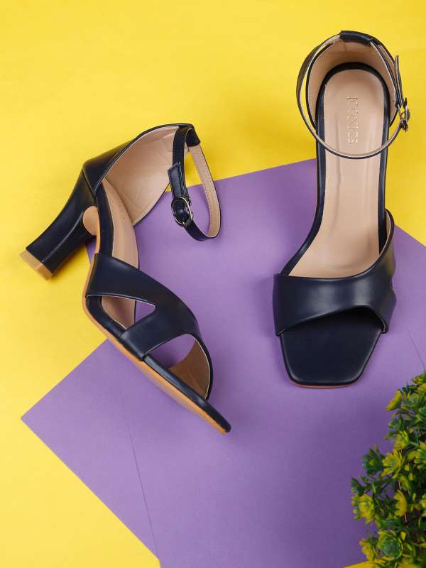 Navy sandals mid heel sales