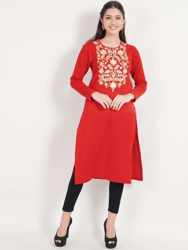 Woolen outlet kurtas myntra