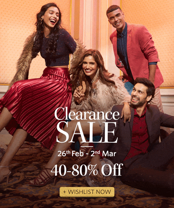 Myntra Clearence Sale is Here on 26th to 2nd Mar 2021 at Myntra