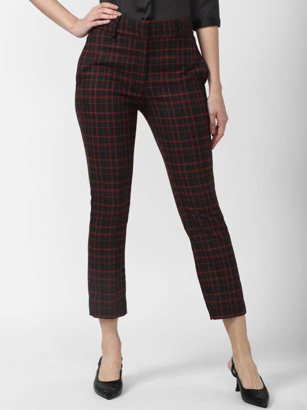 Ladies Check Trousers  Murcia Wool Blend Checked Trousers