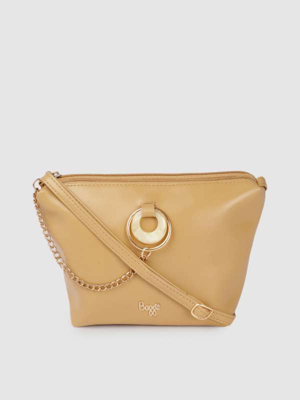 Baggit mustard yellow solid sling bag clearance