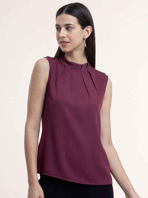 Sleeveless formal tops sales