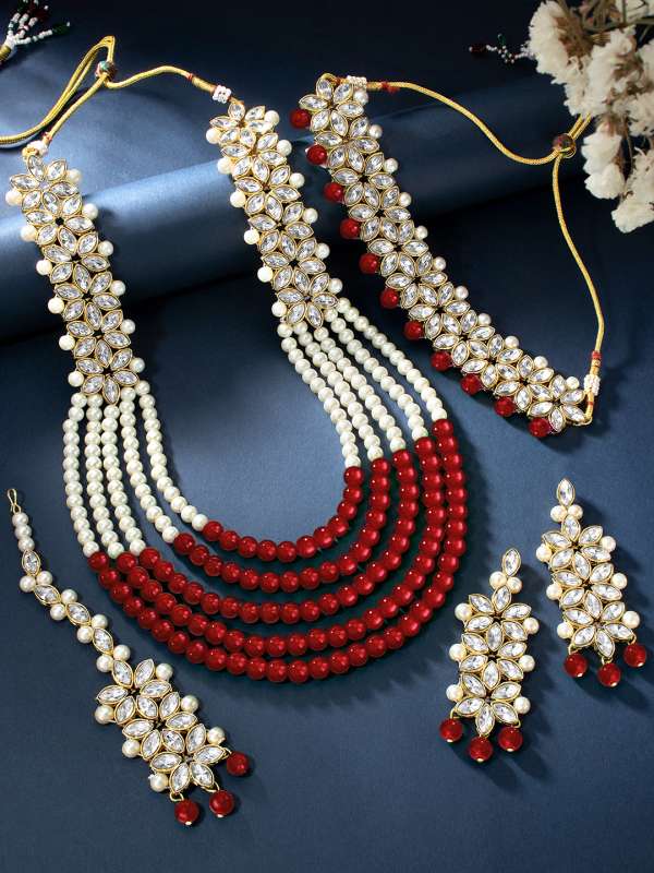 Maroon Necklace Jewellery Set Buy Maroon Necklace Jewellery Set