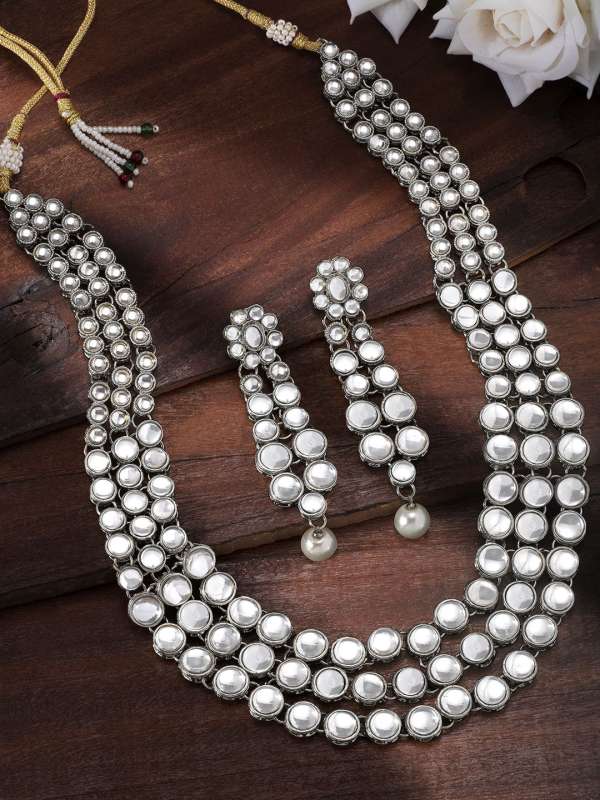 Peora Silver Necklace Jewellery Set Buy Peora Silver Necklace