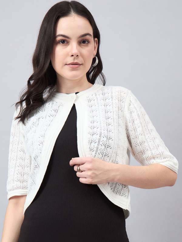 Ladies white shrug top