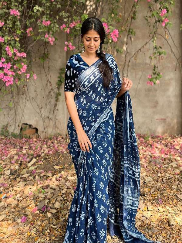 Buy Light Blue Saree Online in India Myntra