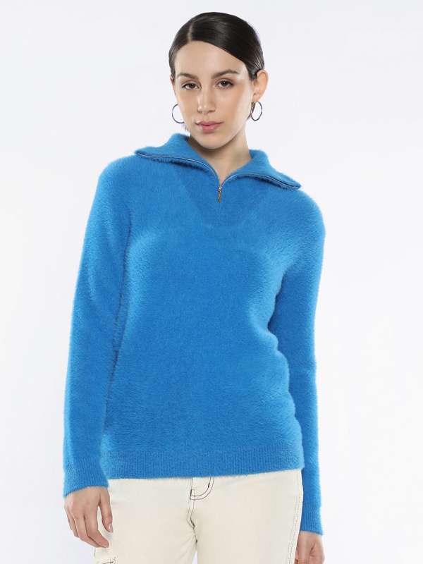 Zipper sweater for ladies on sale