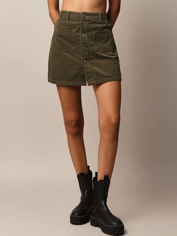 Women's corduroy skirt india discount