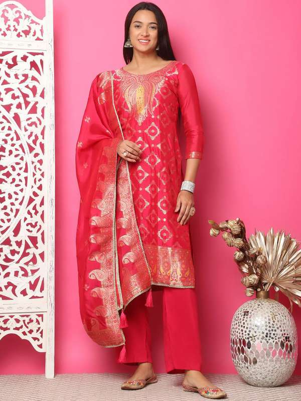 Red dress material online sale