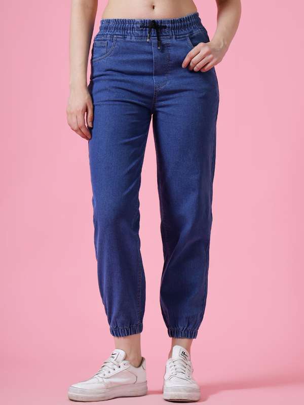 Denim Joggers Women Buy Denim Joggers for Women Online Myntra