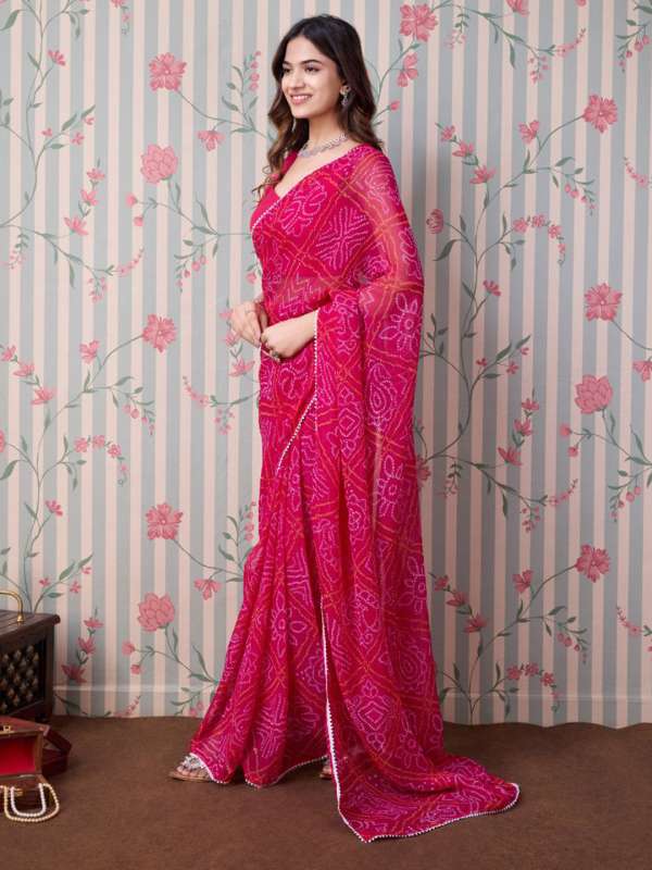 Pink Partywear Saree Buy Pink Partywear Saree online in India