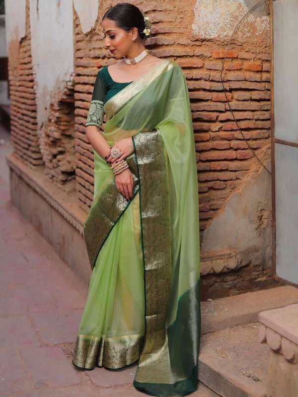 Organza saree myntra clearance