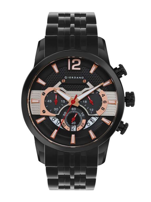 Giordano black metal watch top