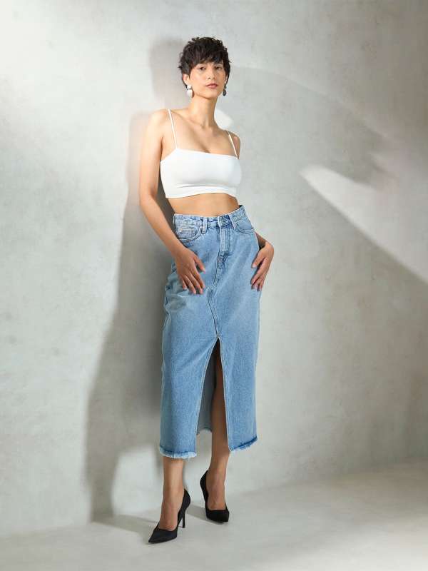 Next Pink Solid Straight Denim Skirt 8797179.htm Buy Next Pink Solid Straight Denim Skirt 8797179.htm online in India