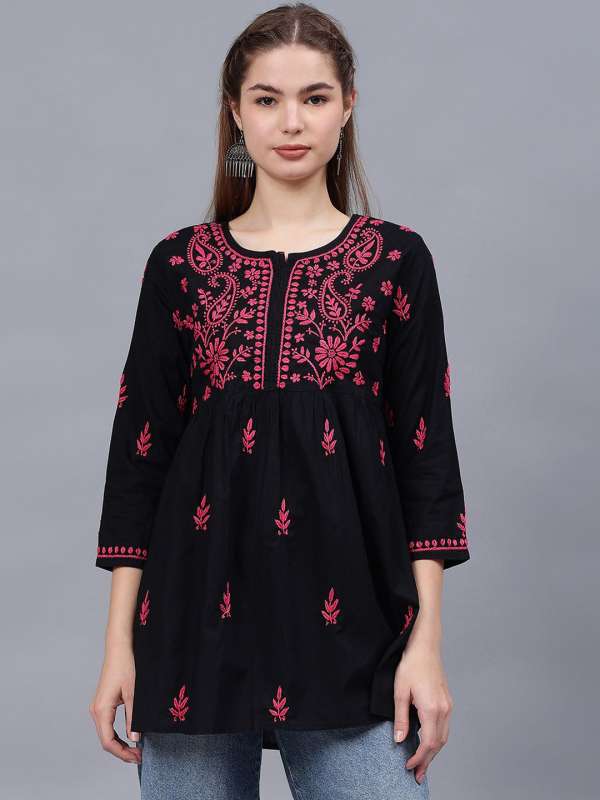 Black kurtis online myntra on sale