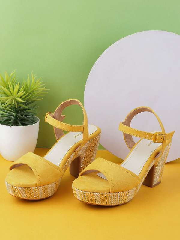 Yellow platform heels cheap