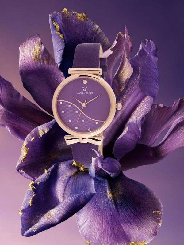Purple colour ladies watches hot sale