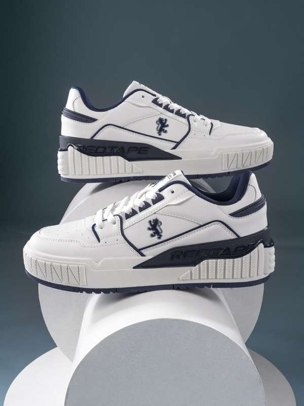 Navy blue and white shoes deals