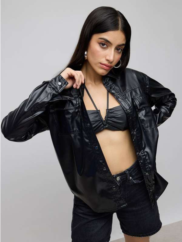 Affordable black leather jacket online