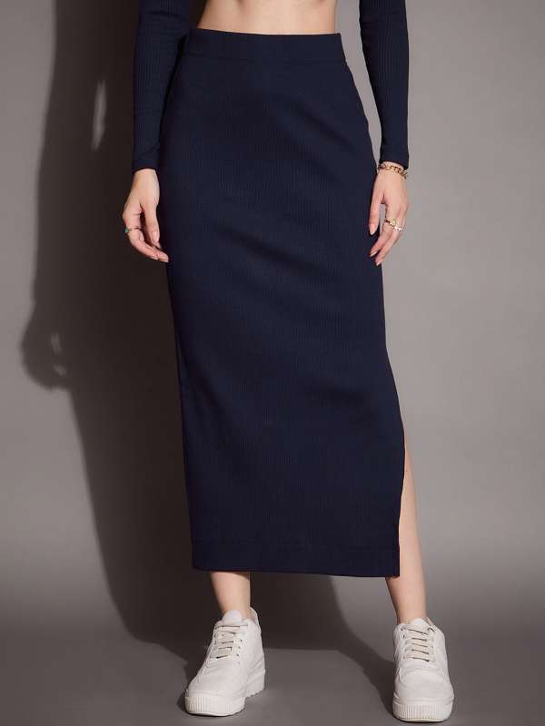 Navy Blue Pencil Skirt Buy Navy Blue Pencil Skirt online in India