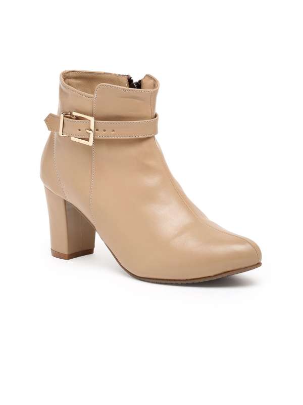 Flat N Heels Beige Boots Buy Flat N Heels Beige Boots online in India