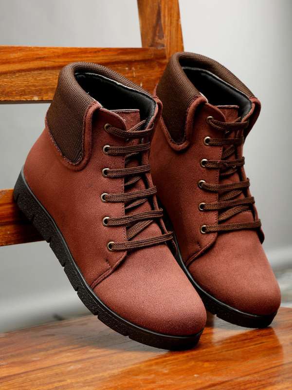 Brown Women Boots Flat N Heels Buy Brown Women Boots Flat N Heels online in India