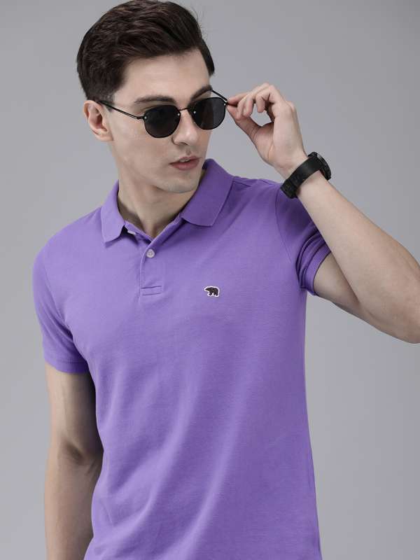 Purple color polo t shirt clearance