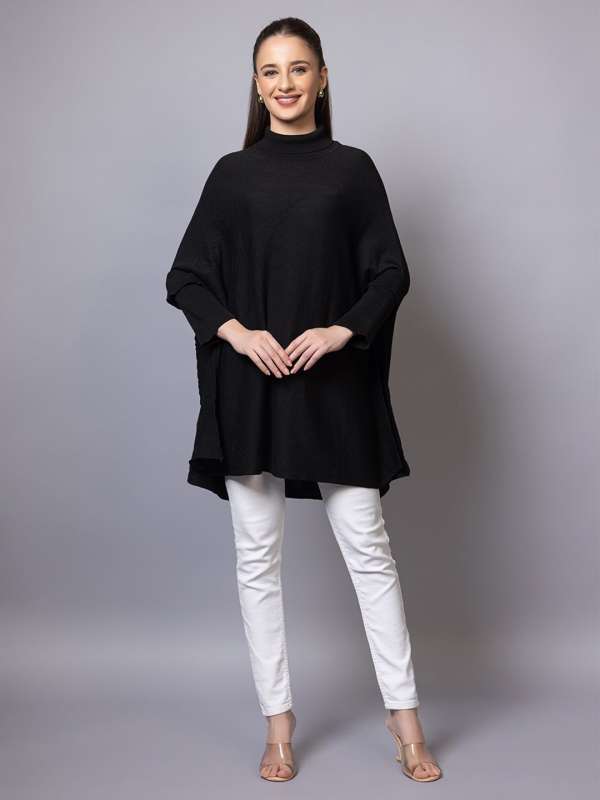 Black Solid Winter Shrugs Buy Black Solid Winter Shrugs online in India