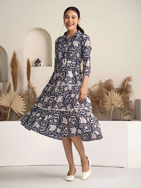 Under knee length dresses online