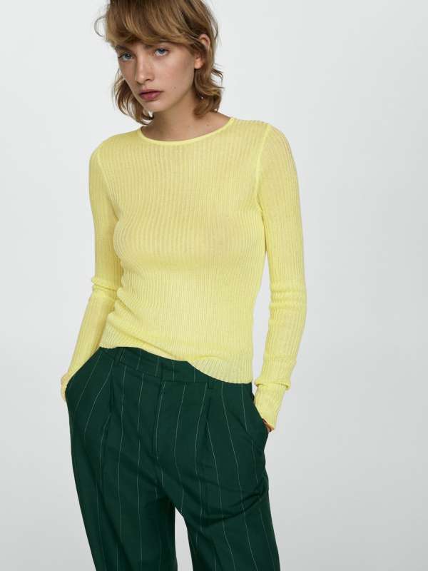 Mustard yellow ribbed top discount