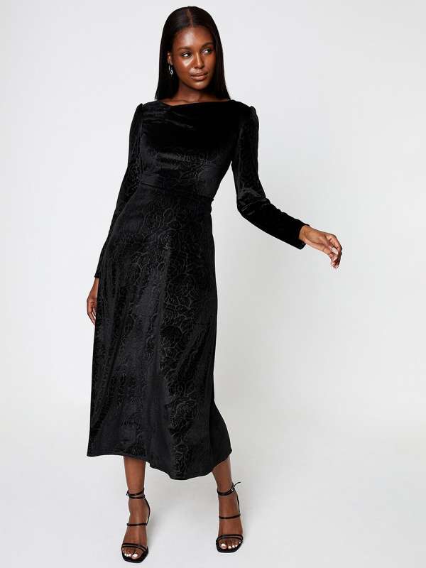 Dorothy perkins black velvet dress online
