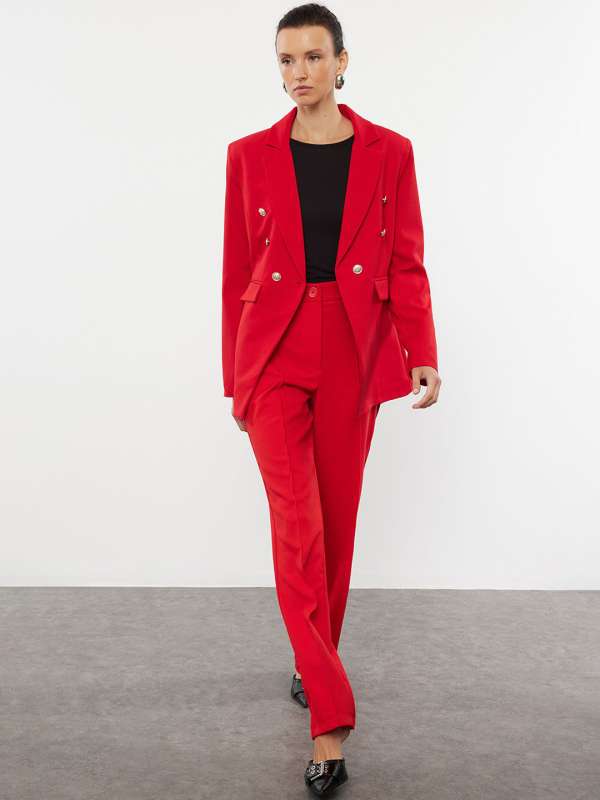 Red formal blazer best sale