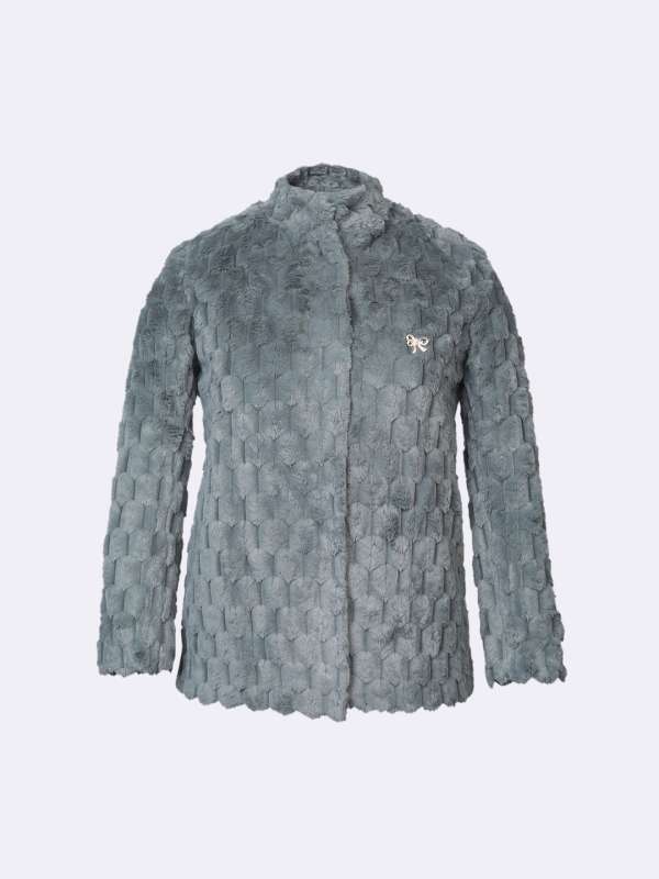 Dorothy perkins grey swirl faux fur coat shop