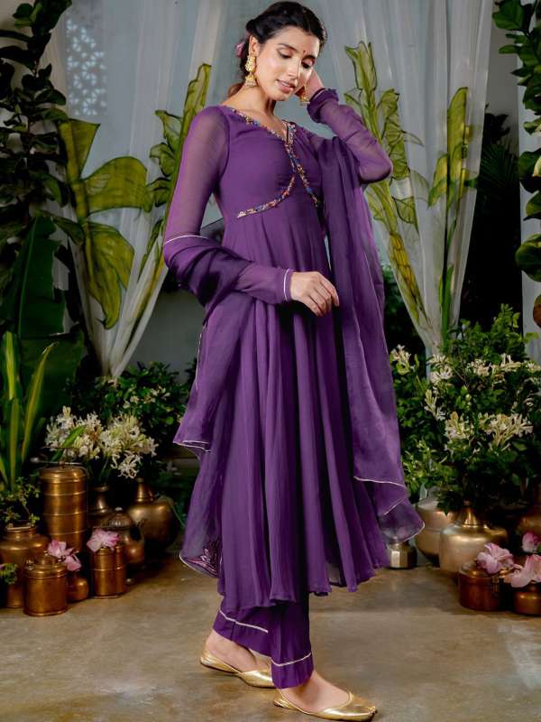 Chiffon frock suit hot sale