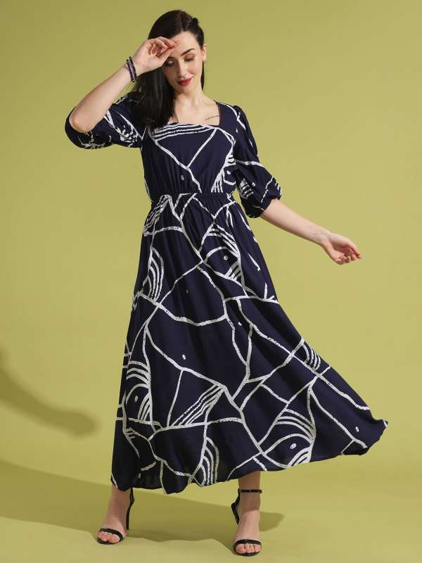 Navy Blue Women Maxi Dresses Harpa Globus Buy Navy Blue Women Maxi Dresses Harpa Globus online in India