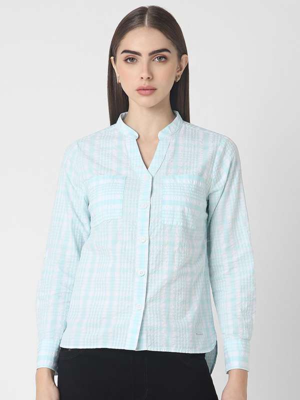 Chinese collar shirts for ladies hotsell
