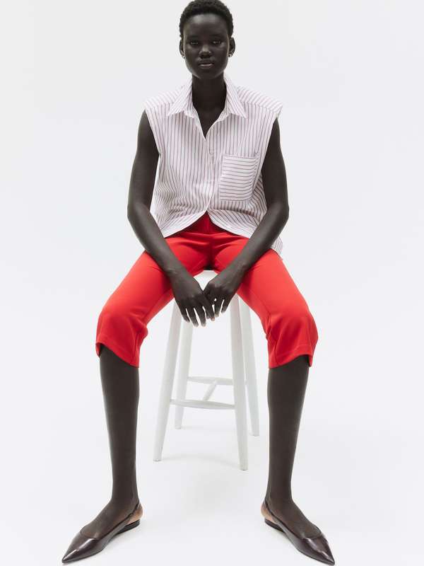 Red Capris Trousers Buy Red Capris Trousers online in India