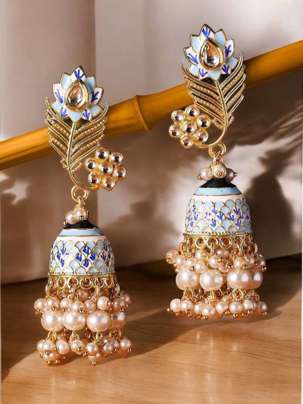 Blue Jhumka Buy Blue Jhumka online in India