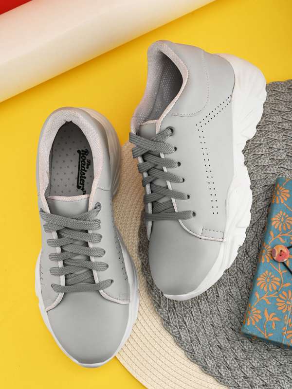 Grey colour shoes for girls store