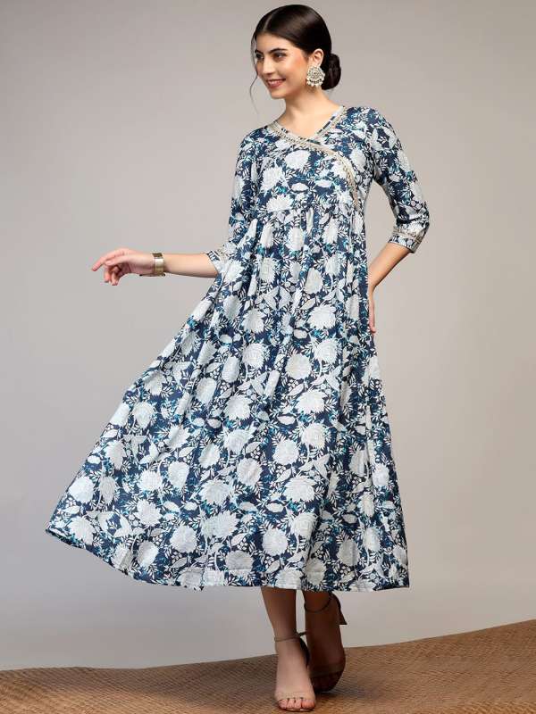 Floral ankle length dresses store